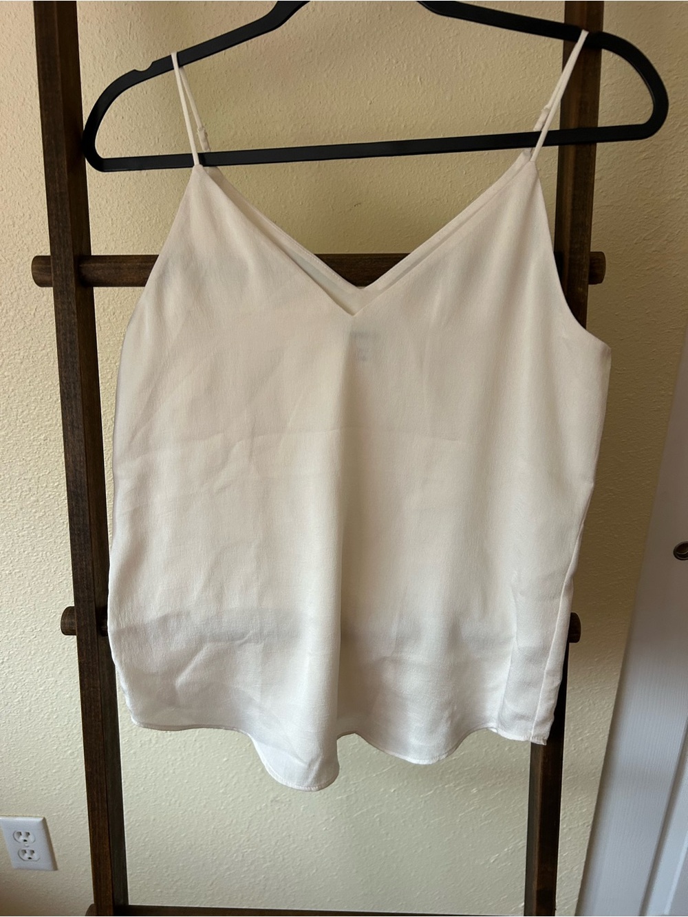 Classic Off White V-Neck Double Lined Cami Tank Top